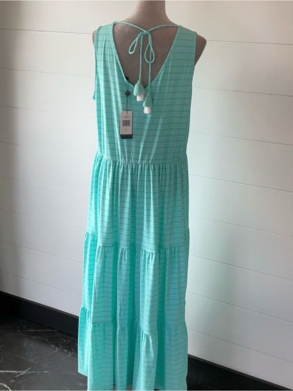 Cabana Life NWT Tiered tie back maxi midi dress XL swimsuit cover up UPF50 - Picture 4 of 5